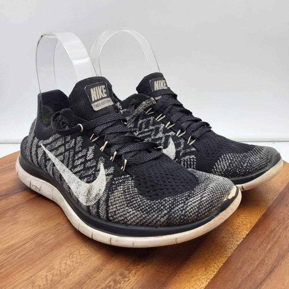 Nike Womens Free 4.0 Flyknit Running Shoes Womens 7‎ Black   717076-001 Sneakers